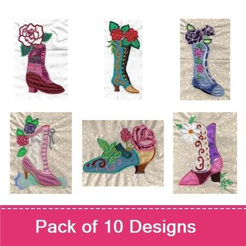 Applique Victorian Shoes