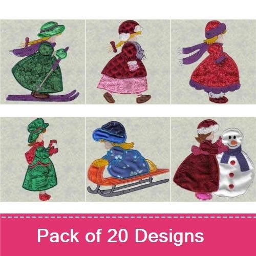 Applique Winter Girls
