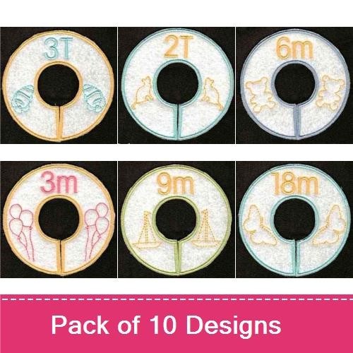 Baby Milestone Embroidery Bundle – Age Designs (10 Designs)