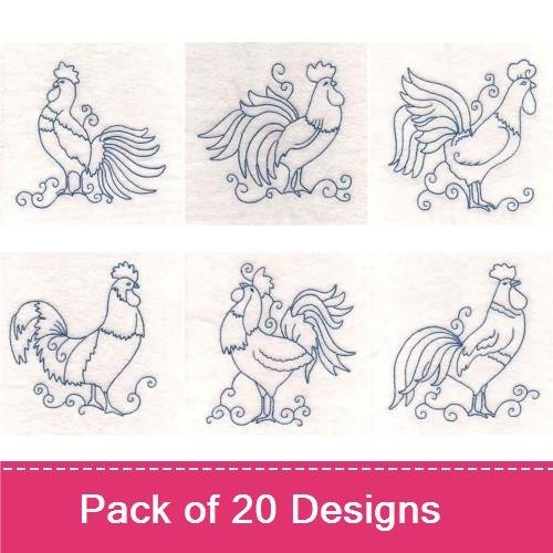 Bluework Roosters