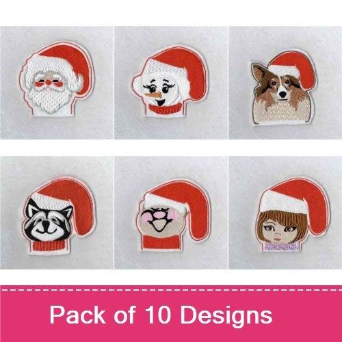 Santa Claus & Friends Embroidery Bundle – Holiday Characters (10 Designs)