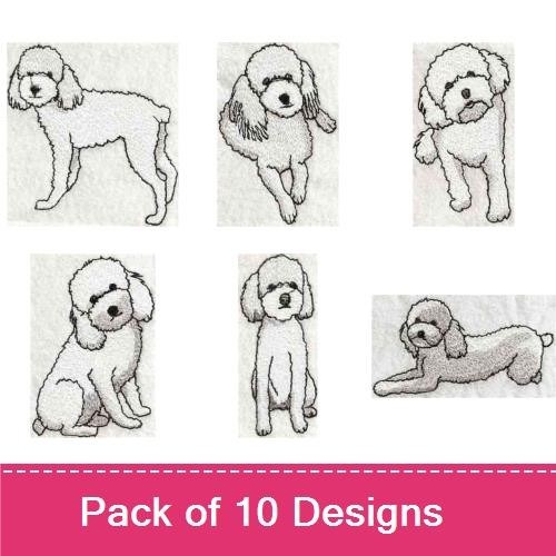 Poodle Embroidery Bundle – Adorable Poodle Designs (10 Designs)