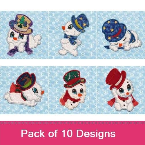 Christmas Baby Snowman Applique