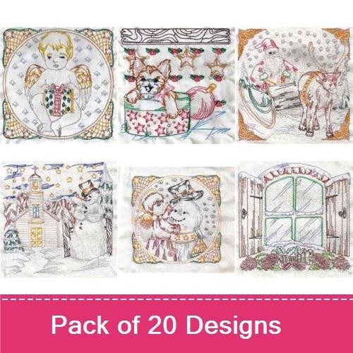 Angel & Fox Embroidery Bundle – Winter Designs (20 Designs)