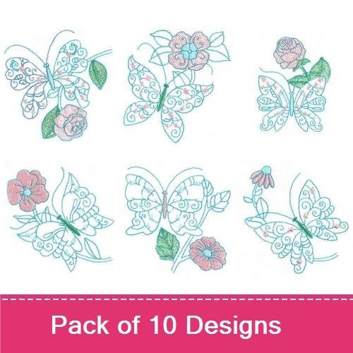 Colorwork Butterfly Flowers