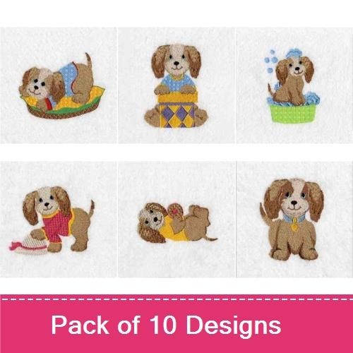 Playful Puppy Embroidery Bundle – Adorable Designs (10 Designs)