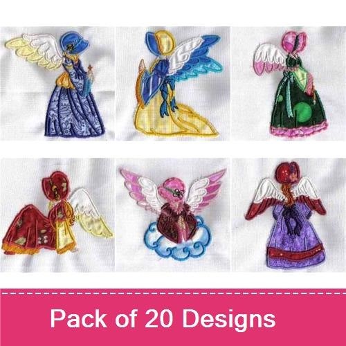Elegant Appliqued Angel Bonnets