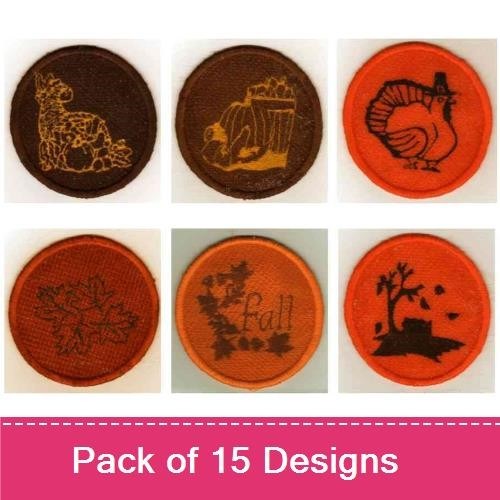Autumn Harvest Embroidery Designs Bundle – Pumpkin, Harvest Basket, Fall Leaves, Scarecrow & More (15 Designs)