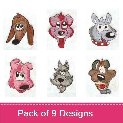 Dachshund & Cartoon Dog Embroidery Bundle – Fun Pet Designs (9 Designs)