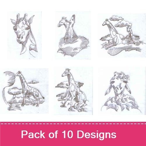 Giraffe Redwork