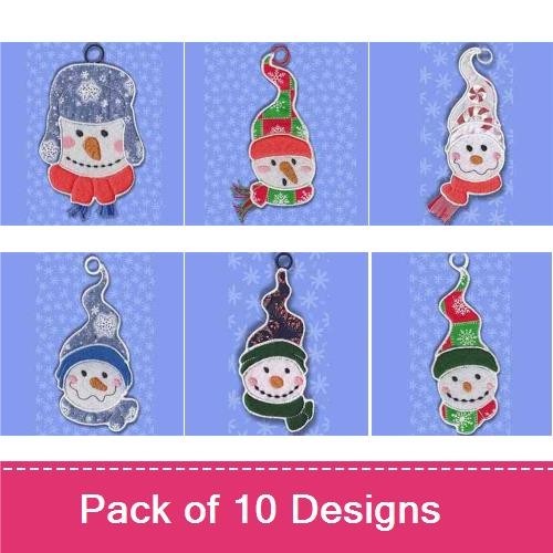 In The Hoop Applique Snowmen Gift Card Holders