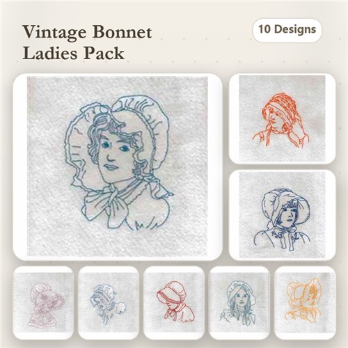Realistic Redwork Sunbonnets Realistic Redwork Sunbonnets