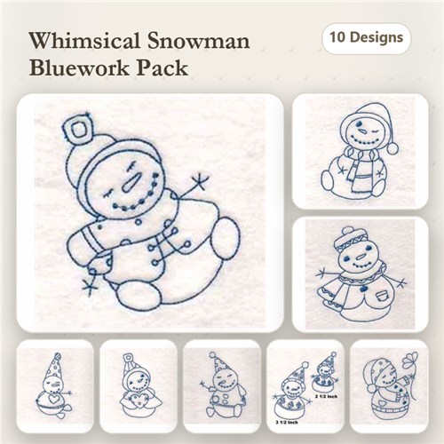 Sticky Bluework Snowmen Sticky Bluework Snowmen