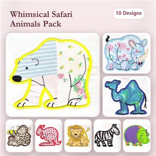 Zoo Animals Applique