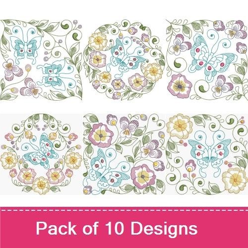 Butterflies & Pansies Blocks