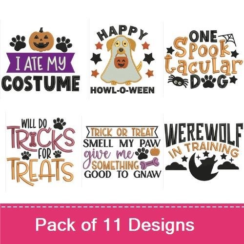 Dog Halloween Embroidery Bundle – Spooky & Fun Designs (11 Designs)