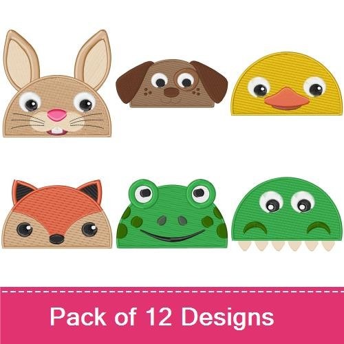 Animal Faces Embroidery Bundle – Cute Characters (12 Designs)