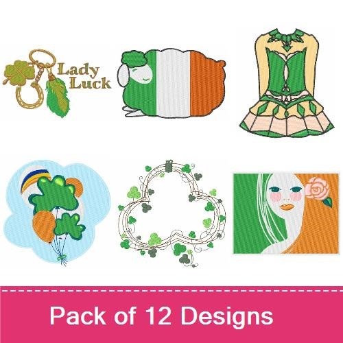 St. Patrick's Day Embroidery Designs Bundle – Let the Shenanigans Begin, Leprechaun Face, Shamrock & More (12 Designs)