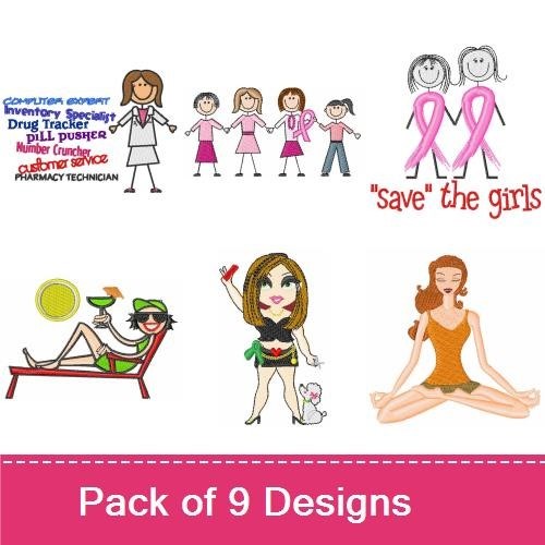 Alzheimer's Awareness Characters Embroidery Designs Bundle – I Wear Purple for My Mom, Don't Forget Alzheimer's, & More (9 Designs)