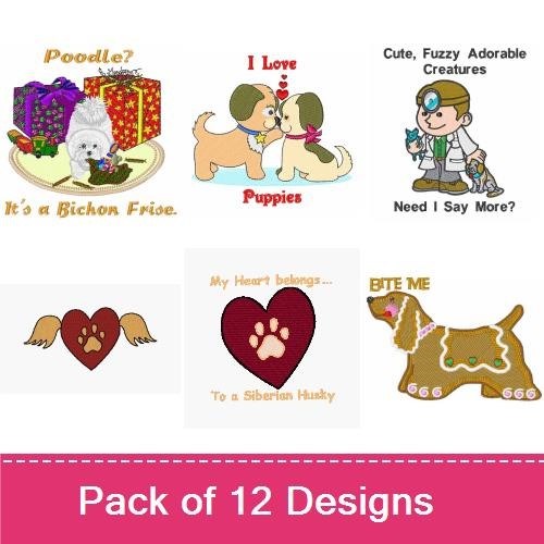 Poodle & Bichon Frise Embroidery Bundle – Adorable Dog Designs (12 Designs)