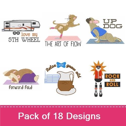 Fun & Quirky Character Embroidery Designs Bundle – I'm so Pretty, I Fart Pixie Dust, School's Out & More (17 Designs)