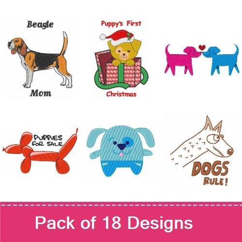 Beagle & Puppy Embroidery Bundle – Holiday & Fun (18 Designs)