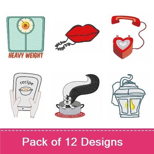 Vintage Kitchen & Cooking Embroidery Designs Bundle – Kitchen Mixer, Baking Quote, Woman Baking & More (12 Designs)