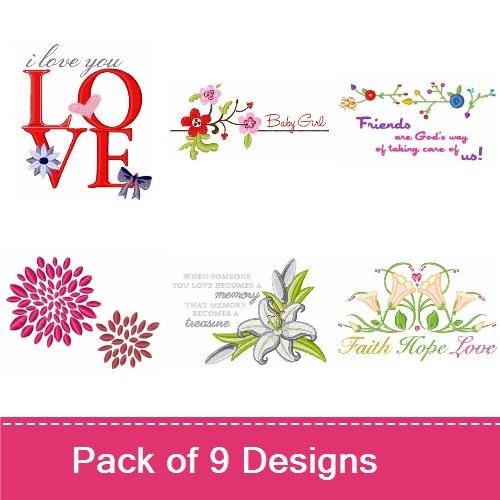 Floral & Sentimental Embroidery Designs Bundle – When Someone You Love Becomes a Memory, Granny's Kitchen, Love & More (9 Designs)