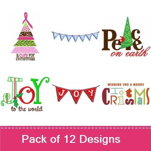 Christmas Tree & Joy Embroidery Bundle – Holiday Designs (12 Designs)