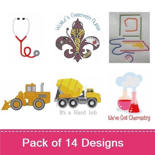 Medical & Mobility Embroidery Designs Bundle – Blood Donor, Stethoscope, Lightning Bulb & More (14 Designs)