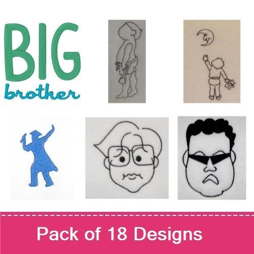 Cute Kids Graduation Embroidery Designs Bundle – Big Brother Text, Kindergarten Grad, Graduate Boy & More (16 Designs)