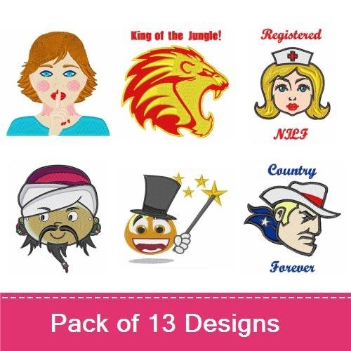 Emoji Characters Embroidery Designs Bundle – Graduation Emoji, Father of the Bride Emoji, Telephone Operator Emoji & More (11 Designs)