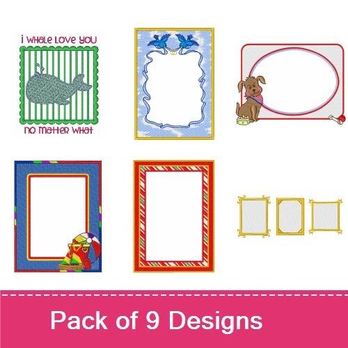 Whale & Dog Frames Embroidery Bundle – Fun Decorative Designs (9 Designs)