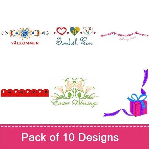 Seasonal & Holiday Embroidery Designs Bundle – Holiday Wreath with Poinsettias, Snowman Decoration, & More (10 Designs)