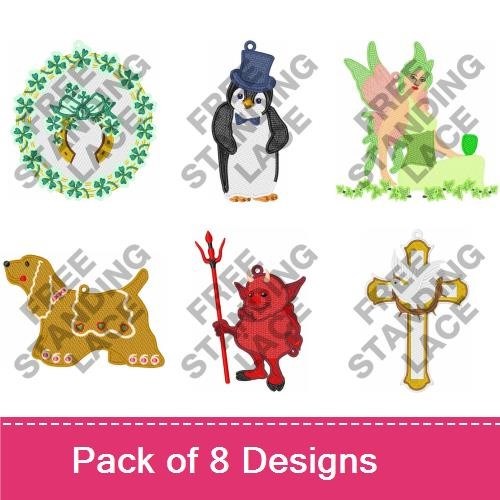 Penguin & Leprechaun Embroidery Bundle – Holiday Designs (8 Designs)