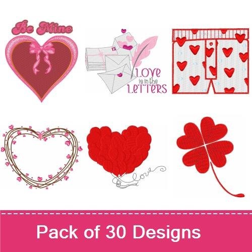 Love and Romance Embroidery Designs Bundle – Heart Wreath, Heart Boxers, Love Heart & More (29 Designs)
