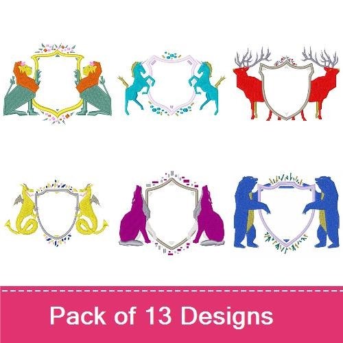 Mermaid & Unicorn Crest Embroidery Bundle – Fantasy Designs (13 Designs)