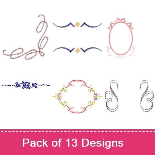 Elegant Scroll Frame Embroidery Designs Bundle – Elegant Scroll Frame 1, Elegant Scroll Frame 2, Elegant Scroll Frame 3 & More (13 Designs)