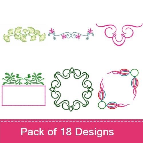 Elegant Scroll Frames Embroidery Bundle – Floral Border & Decorative Frame Options (17 Designs)