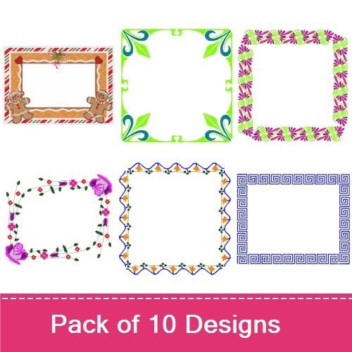 Frame Embroidery Bundle – Decorative Designs (10 Designs)