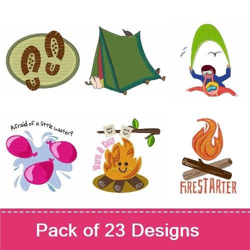 Gardening Theme Embroidery Designs Bundle – Watering Can with Flowers, Gardener's Tools, Cute Snail & More (23 Designs)