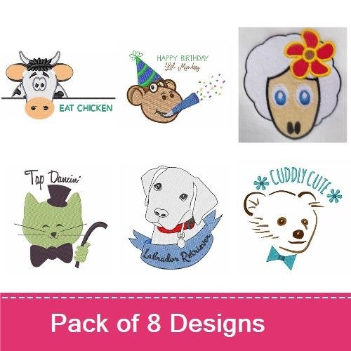Animal Embroidery Bundle – Fun and Whimsical Designs (8 Designs)