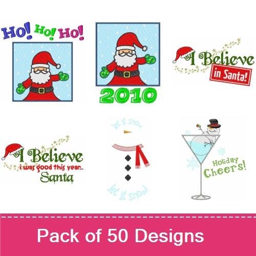 Santa Claus & Holiday Cheer Embroidery Bundle – Festive Designs (50 Designs)