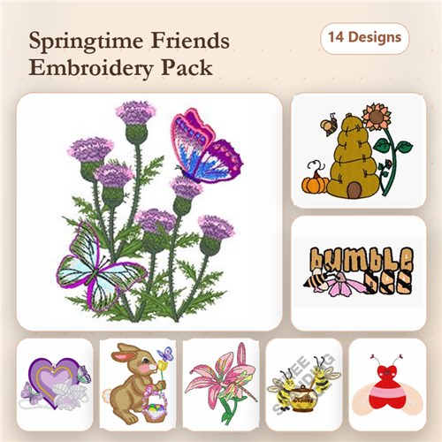 Cute Spring Flowers & Insects