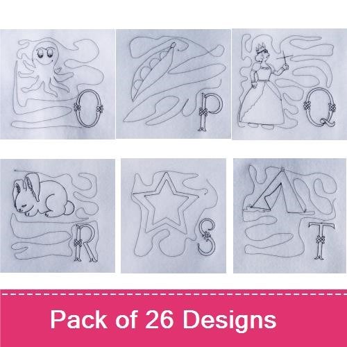 Alphabet Embroidery Bundle – Fun Letters & Characters (26 Designs)