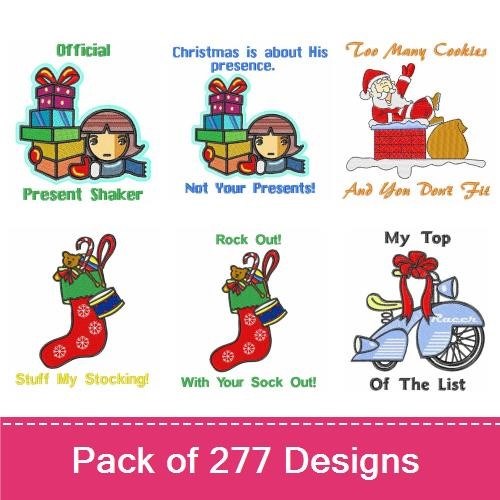 Christmas Embroidery Bundle – Fun Holiday Designs (277 Designs)