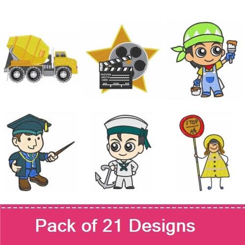 Cement Truck & Graduate Embroidery Bundle – Construction & Career Themes (21 Designs)