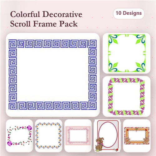 Frame Embroidery Bundle – Decorative Designs (10 Designs) Frame Embroidery Bundle – Decorative Designs (10 Designs)