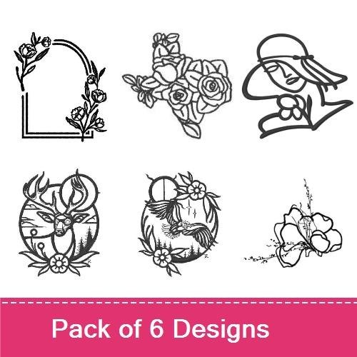 Outline Floral Designs