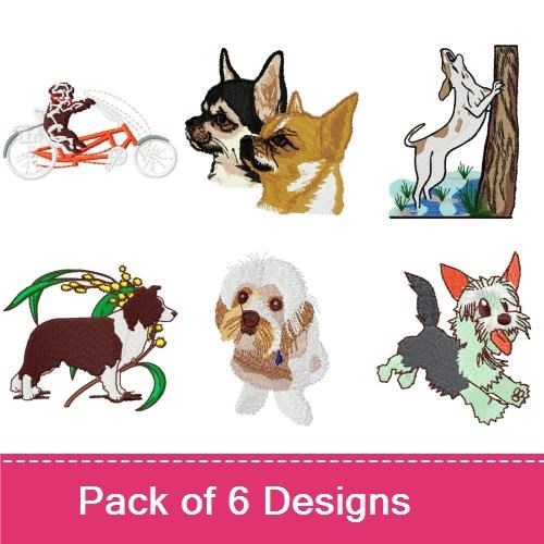 Bicycle Riding Dog & Chihuahua Embroidery Bundle – Howling & More (6 Designs)